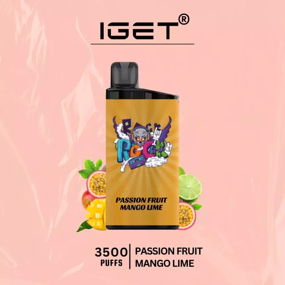 IGET Bar 3500 Puffs - Passionfruit Mango Lime Disposable Vape Low Nicotine Buy Online from Oz Ecig - Australia's Leading Vape Store