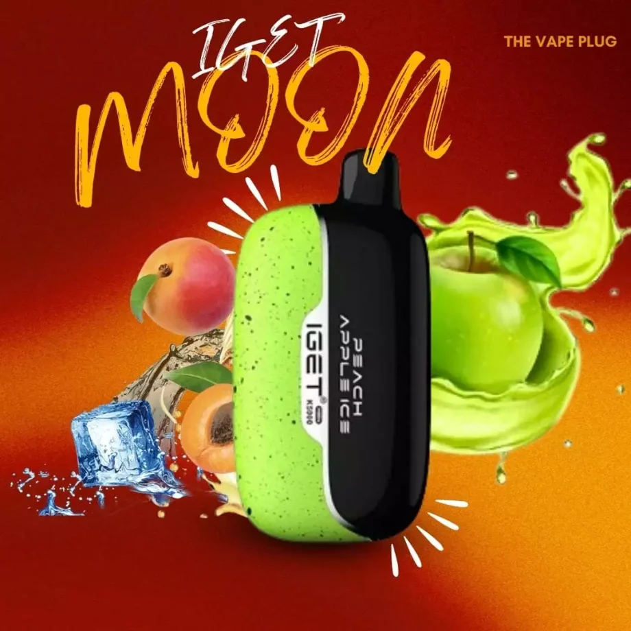 IGET MOON K5000 Puffs - Peach Apple Ice Low Nicotine Rechargeable Disposable Vape Pen Authentic & Original Buy Online Australia