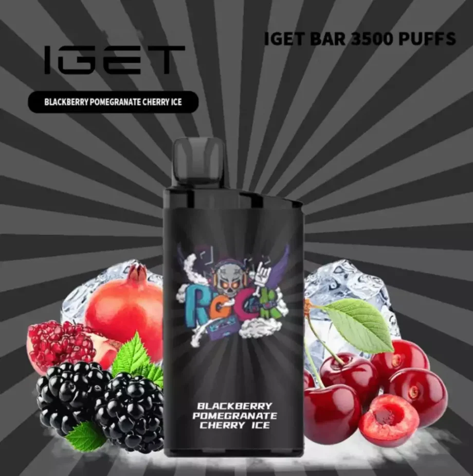 IGET BAR 3500 Puffs - Blackberry Pomegranate Cherry Low Nicotine Rechargeable Disposable Vape Pen Buy Authentic Vapes Online in Australia