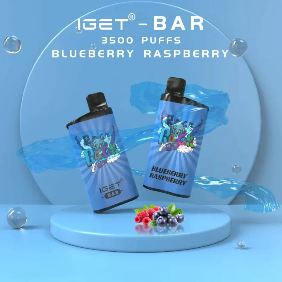 IGET BAR 3500 Puffs - Blueberry Raspberry Low Nicotine Disposable Vape Pen Authentic & Original Buy Online from Australian Warehouse