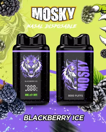 MOSKY NASAL 8000 Puffs Blackberry Ice Disposable Vape – Low Nicotine, Rechargeable, Authentic & Original – Buy Online from Oz Ecig, Australia's Leading Vape Warehouse