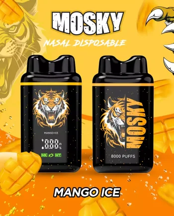 MOSKY NASAL 8000 Puffs Mango Ice Disposable Vape - Low Nicotine, Rechargeable, Authentic & Original - Buy Online from Australian Warehouse