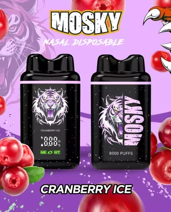 MOSKY NASAL 8000 Puffs Cranberry Ice Disposable Vape – Low Nicotine, Rechargeable, Authentic & Original – Buy Online from Oz Ecig, Australia’s Leading Vape Warehouse