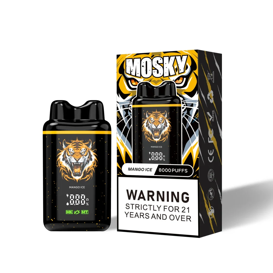 MOSKY NASAL 8000 Puffs Mango Ice Disposable Vape Australia OZeCig