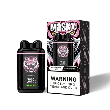 MOSKY NASAL 8000 Puffs Raspberry Ice Disposable Vape Australia OZeCig