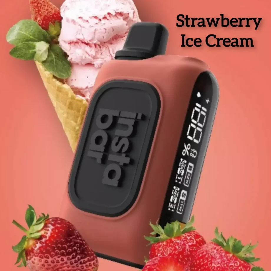 InstaBar WT15000 Disposable Vape Pen - Strawberry Ice Cream Low Nicotine, Rechargeable, Authentic, Buy Online in Australia